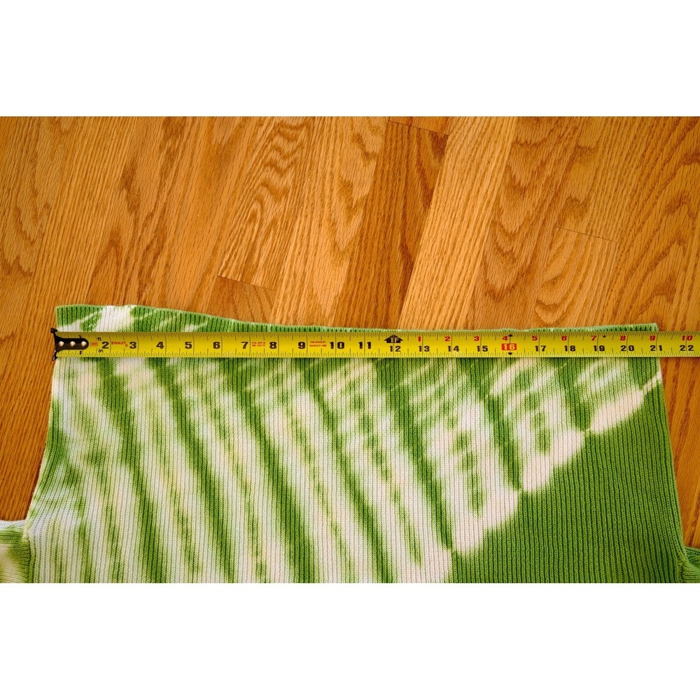 PacSun LA Hearts Green Tie Dye Cropped Sweater S‎ V-Neck Ribbed Knit Soft Girl - Picture 8 of 9